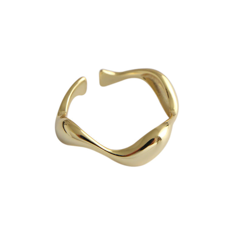 Bague ondulée minimaliste ajustable – Argent 925