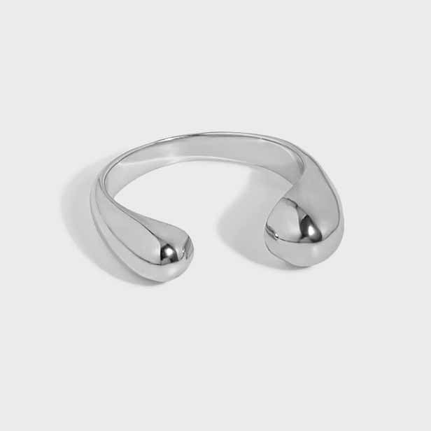 Minimalist teardrop ring in 925 sterling silver – Adjustable 
