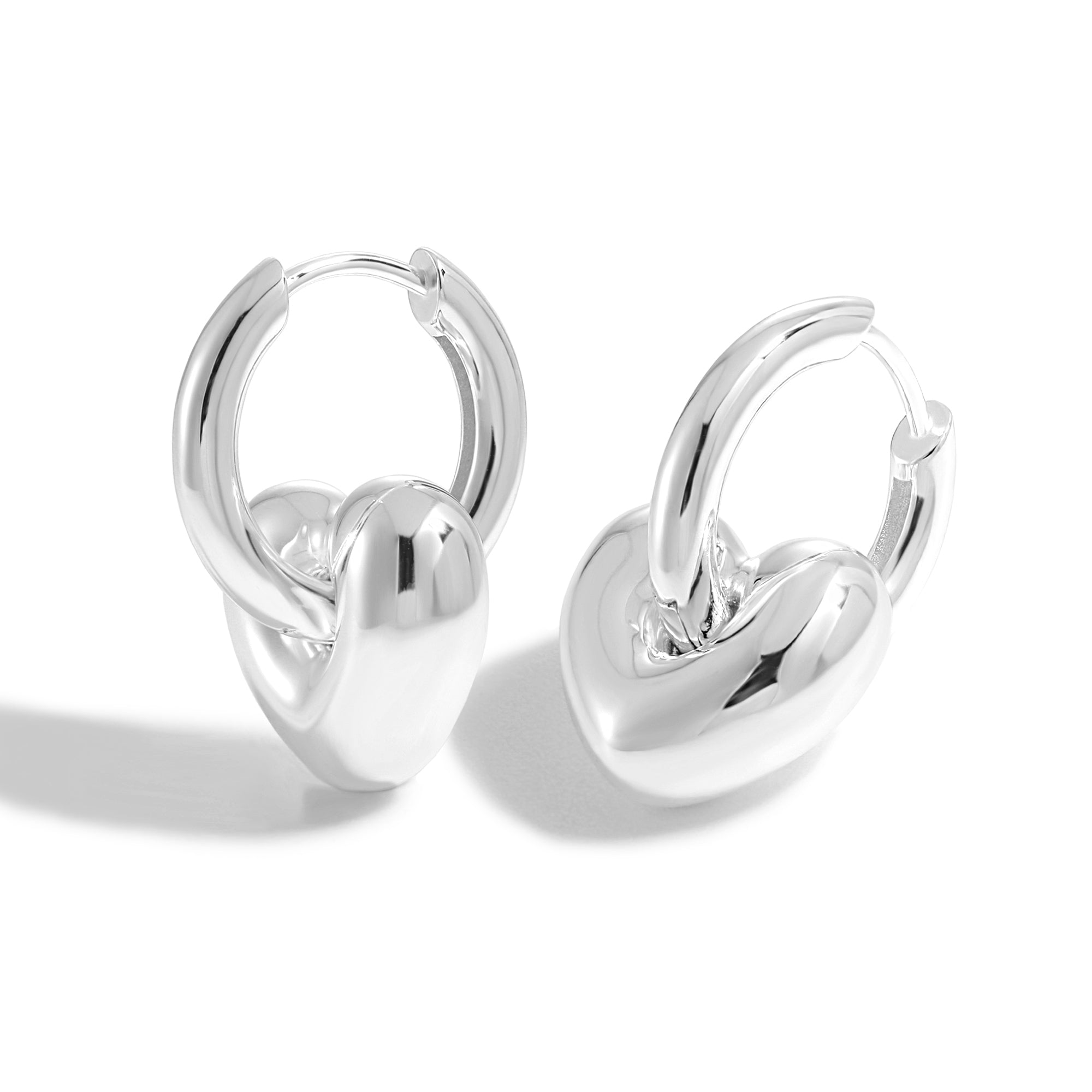 Boucles d’oreilles anneaux cœur ajouré – Argent 925 Deluxe