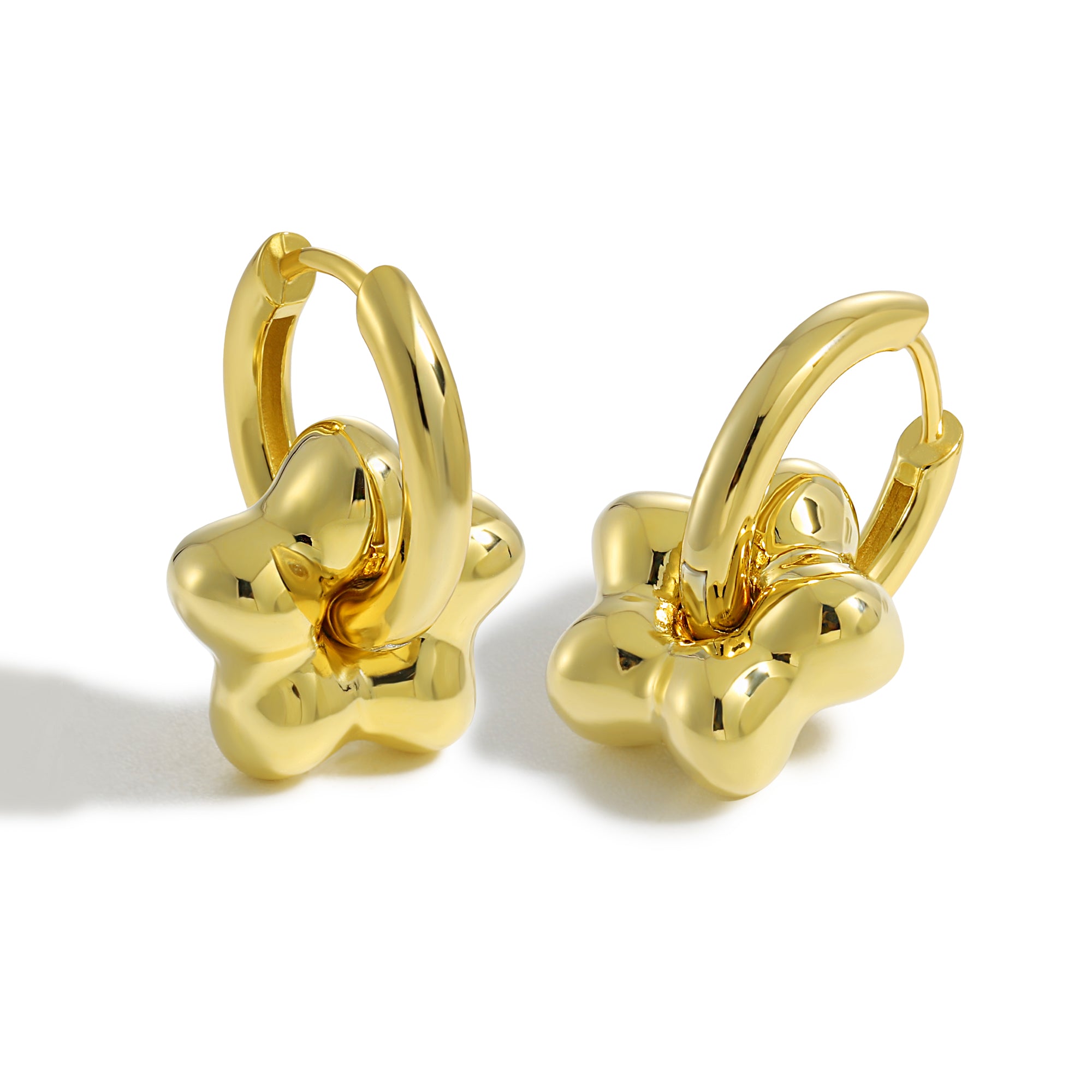 Boucles d’oreilles anneaux étoile – Argent 925 Deluxe